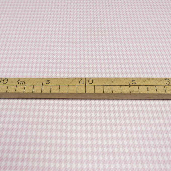 Tkanina Wiskozowa Ubraniowa Pepitka Pudrowo - Biały Wzór 113