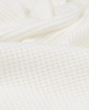 Dzianina Swetrowa Gruba Prążkowana Ecru