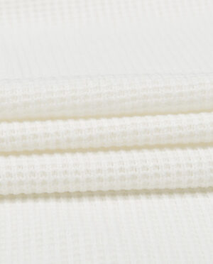 Dzianina Swetrowa Gruba Prążkowana Ecru