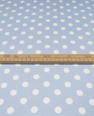 Wiskoza Sukienkowa Twill Duże Groszki Błękitny Pastelowy