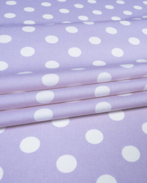 Wiskoza Sukienkowa Twill Wzór 126 Duże Groszki Fioletowy