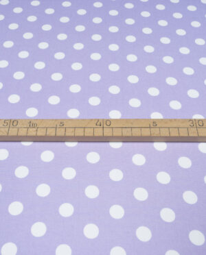 Wiskoza Sukienkowa Twill Wzór 126 Duże Groszki Fioletowy