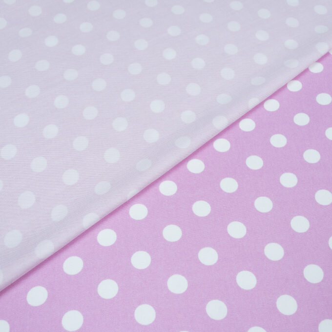 Wiskoza Sukienkowa Twill Wzór 126 Duże Groszki Różowy