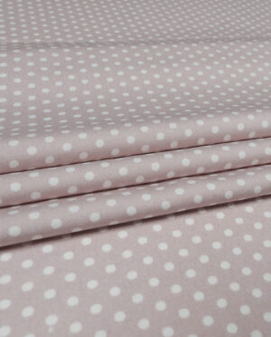 Wiskoza Sukienkowa Twill Małe Groszki Brudny Róż