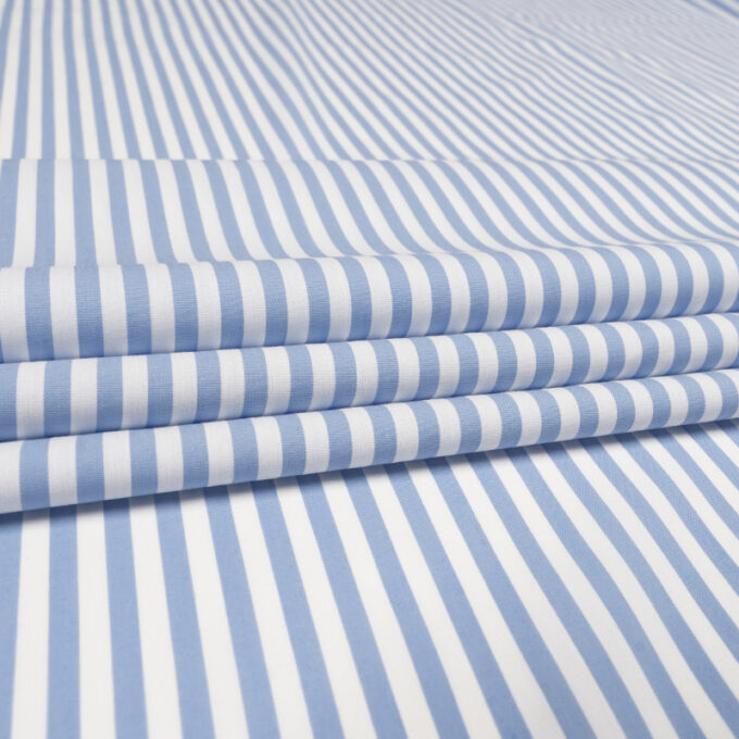 Bawełna Nylon z Lycrą - Popelina Niebieskie Paski Wzór 400 a