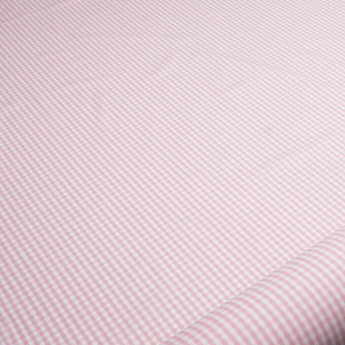 Bawełna Nylon z Lycrą - Popelina w Kratkę Wzór 402 b Różowy