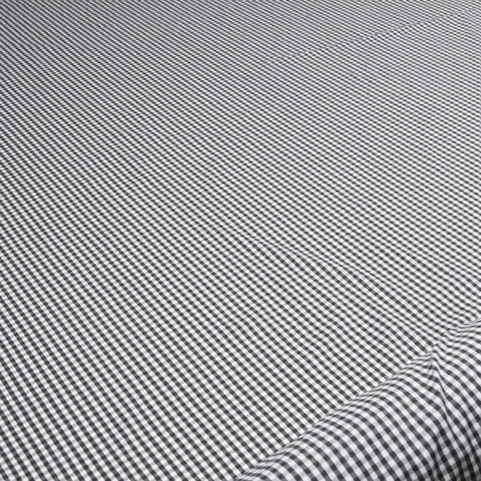 Bawełna Nylon z Lycrą - Popelina w Kratkę Wzór 402 e Czarny