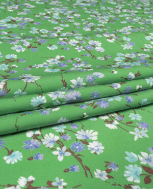 Wiskoza Sukienkowa Twill Wzór 128 a Zielony