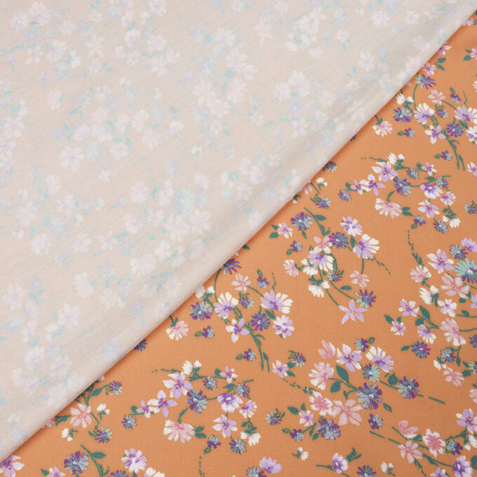Wiskoza Sukienkowa Twill Wzór 128 b Pomarańczowy