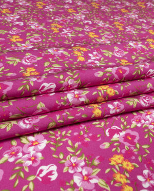 Wiskoza Sukienkowa Twill Wzór 136 c Amarantowy