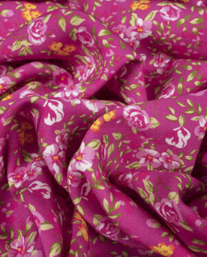 Wiskoza Sukienkowa Twill Wzór 136 c Amarantowy