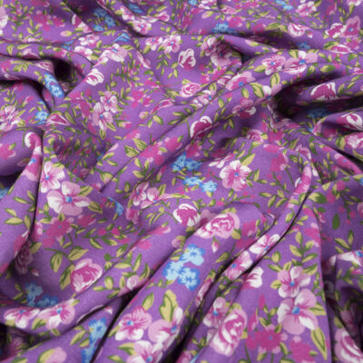 Wiskoza Sukienkowa Twill Wzór 136 d Fioletowy