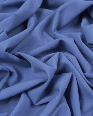 Wiskozowa Krepa Sukienkowa Niebieski Indygo