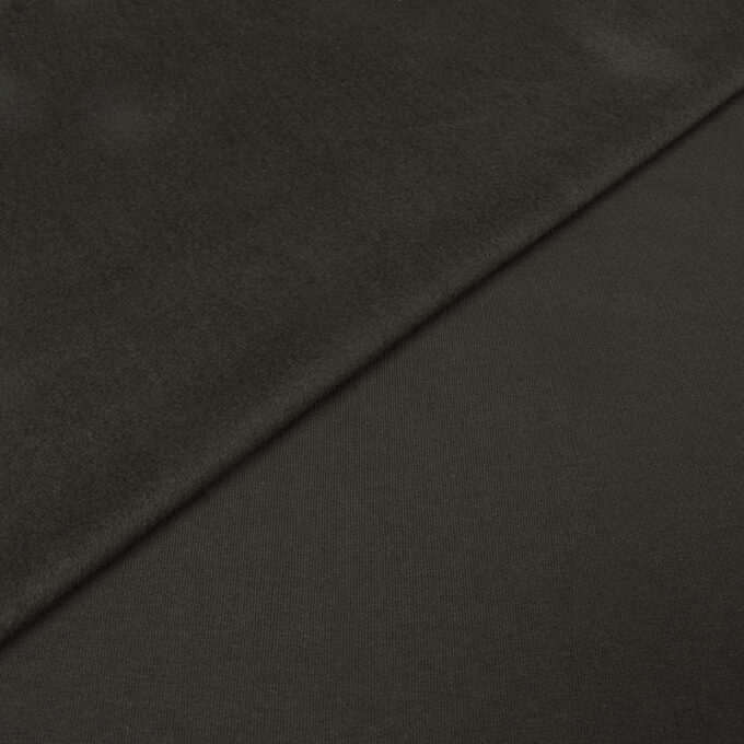 Dzianina Dresowa Gruba Drapana Ciemny Khaki