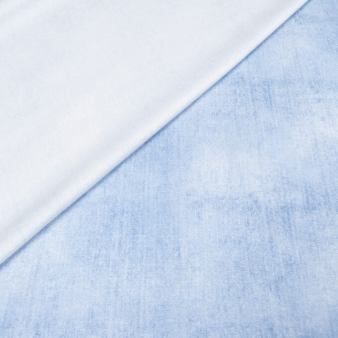 Single Jersey Jeans Print Błękitny