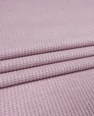 Dzianina Swetrowa Gruba Prążkowana Brudny Róż