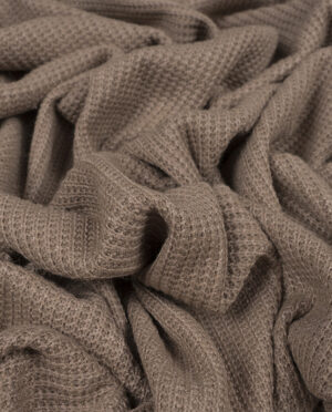 Dzianina Swetrowa Gruba Prążkowana Jasny Cappuccino