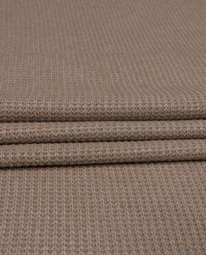 Dzianina Swetrowa Gruba Prążkowana Jasny Cappuccino