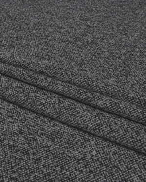 Tkanina Płaszczowa Bucle Ciemny Popiel - Czarny