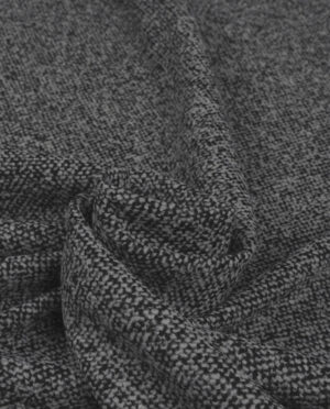 Tkanina Płaszczowa Bucle Ciemny Popiel - Czarny