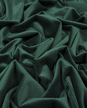 Welur Miękki Elastyczny w Prążek Ciemny Zielony