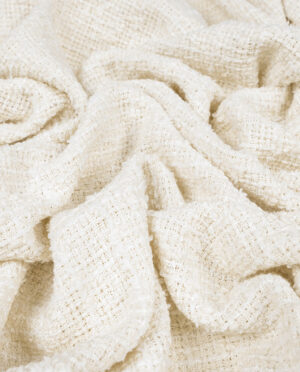 Chenille Bawełniana Cienka Beż - Ecru
