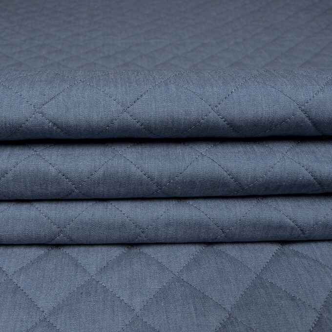Jeans Pikowany Baranek Kożuch Ciemny Niebieski