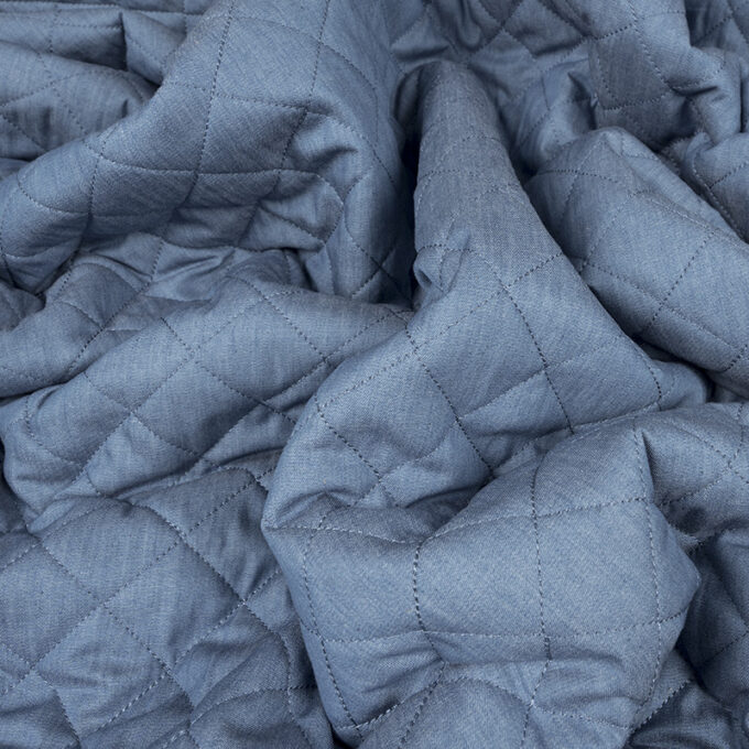 Jeans Pikowany Baranek Kożuch Niebieski