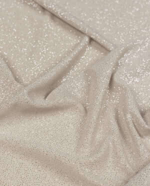 Dzianina ITY Brokatowy Połysk Jasny Beż - Srebrny