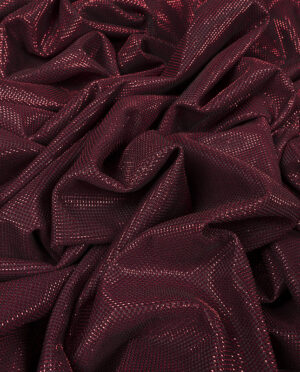 Cienka Dzianina Lurex Bordowy