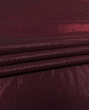 Cienka Dzianina Lurex Bordowy