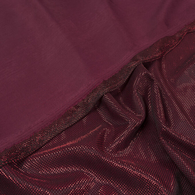 Cienka Dzianina Lurex Bordowy