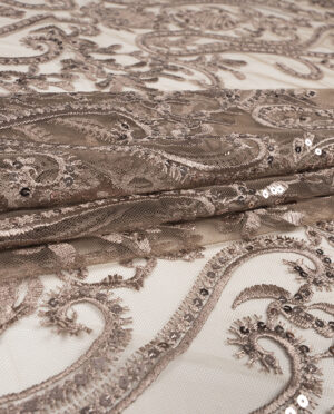 Gipiura z Cekinami Wzór 41 Cappuccino