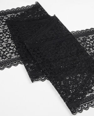 Koronka Elastyczna Wzór 190 Czarny – 25 cm
