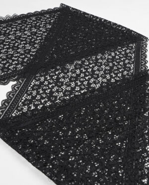 Koronka Elastyczna Wzór 190 Czarny – 25 cm