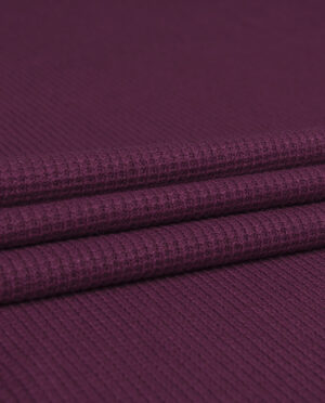 Dzianina Swetrowa Gruba Prążkowana Ciemny Śliwkowy