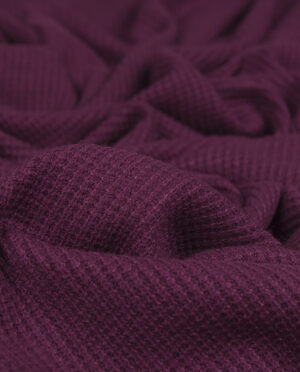 Dzianina Swetrowa Gruba Prążkowana Ciemny Śliwkowy