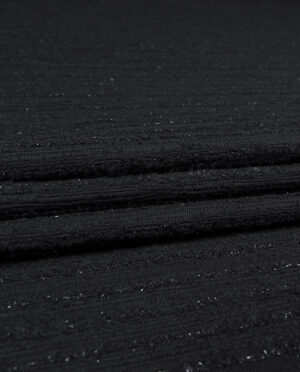 Chenille Premium z Lurexem – Czarny Połysk