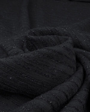 Chenille Premium z Lurexem – Czarny Połysk