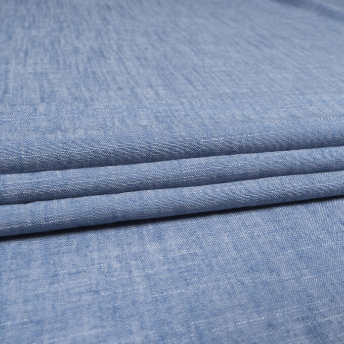 Jeans Sukienkowy z Lnem - Niebieski Denim
