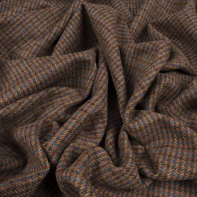 Wełniany Tweed Kolorowa Pepitka