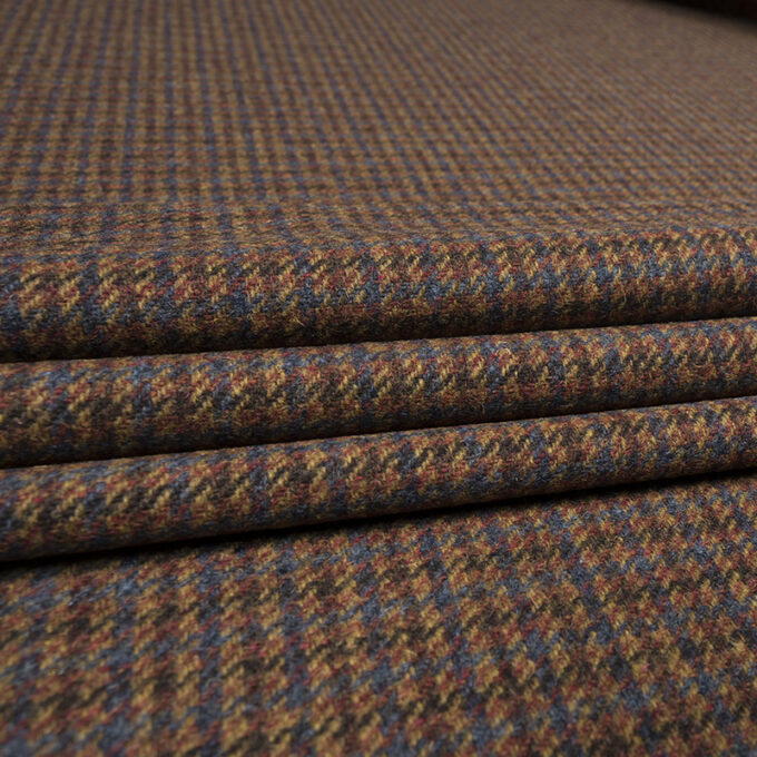 Wełniany Tweed Kolorowa Pepitka