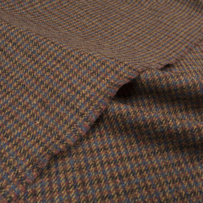 Wełniany Tweed Kolorowa Pepitka