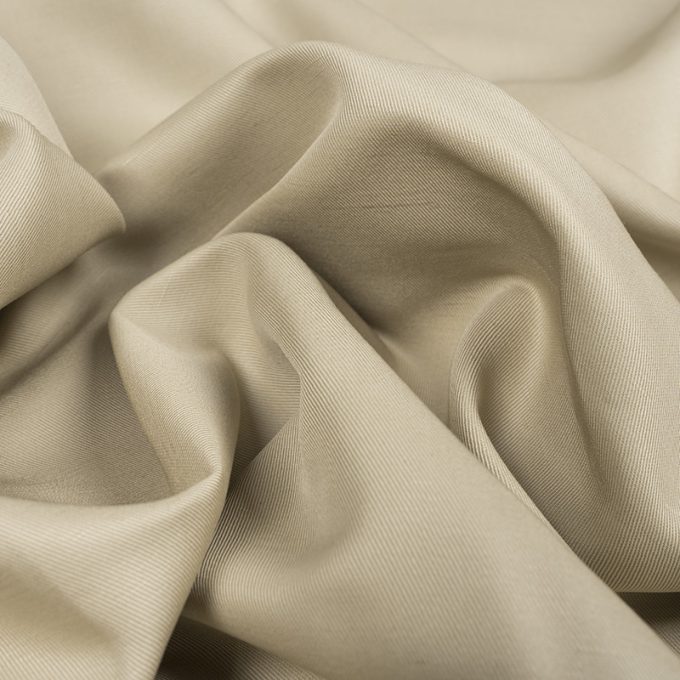 Bawełna Spodniowa Chinos Twill z Lnem Ciemny Beż