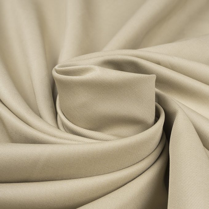 Bawełna Spodniowa Chinos Twill z Lnem Ciemny Beż