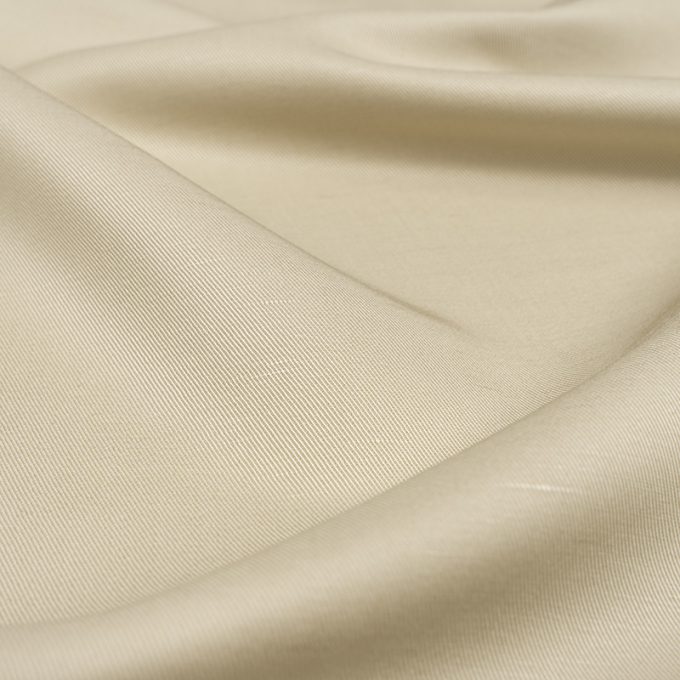 Bawełna Spodniowa Chinos Twill z Lnem Ciemny Beż