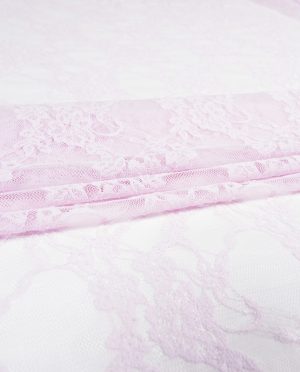 Koronka Mocno Elastyczna na tiulu Wzór 20 Jasny Różowy