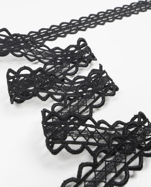 Taśma Dekoracyjna Gipiura Czarna - 2,5 cm