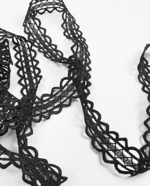 Taśma Dekoracyjna Gipiura Czarna - 2,5 cm