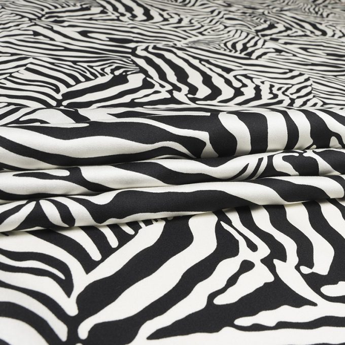 Wiskoza Satynowa Wzór 302 Zebra